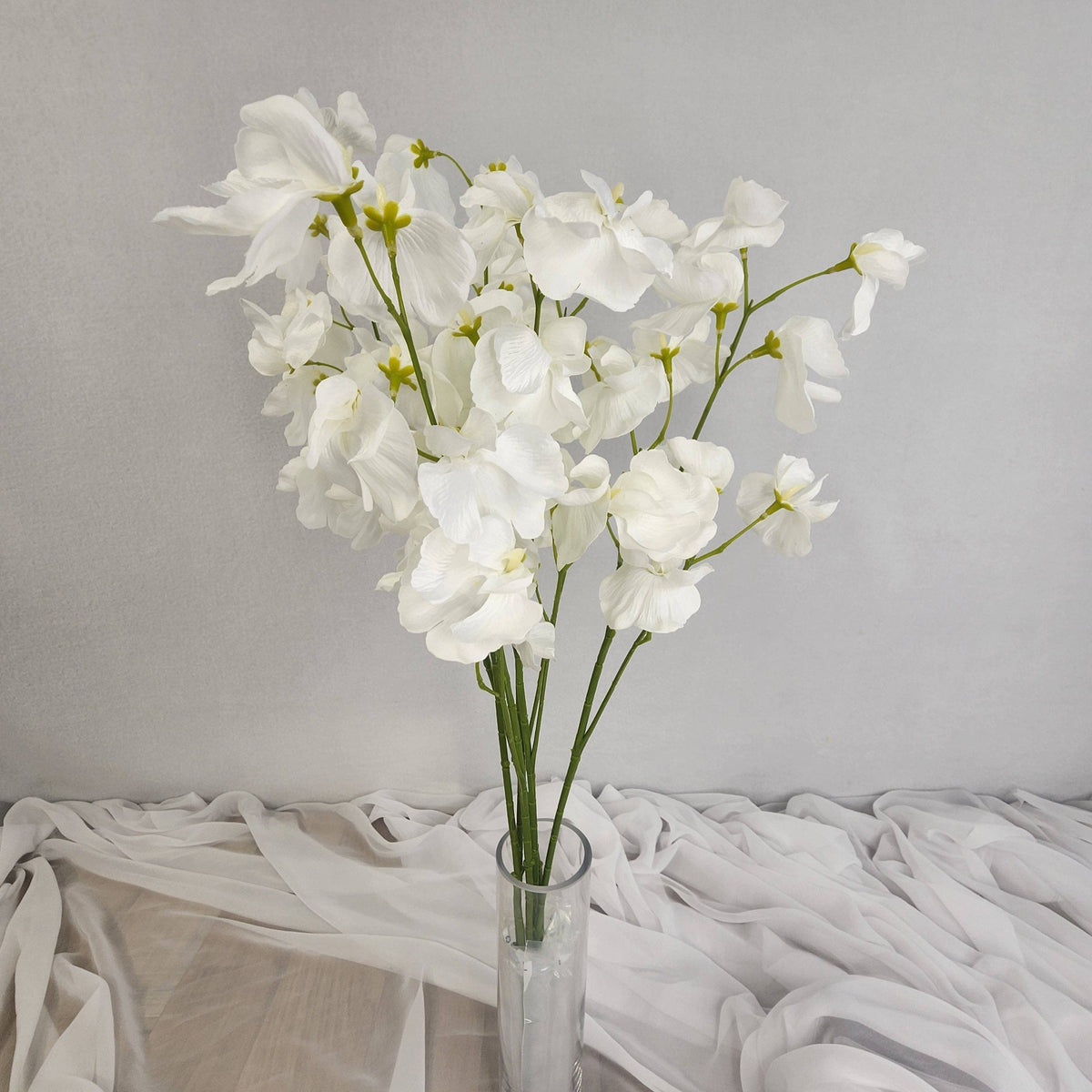 White Sweet Pea Spray- Realistic Artificial Flowers