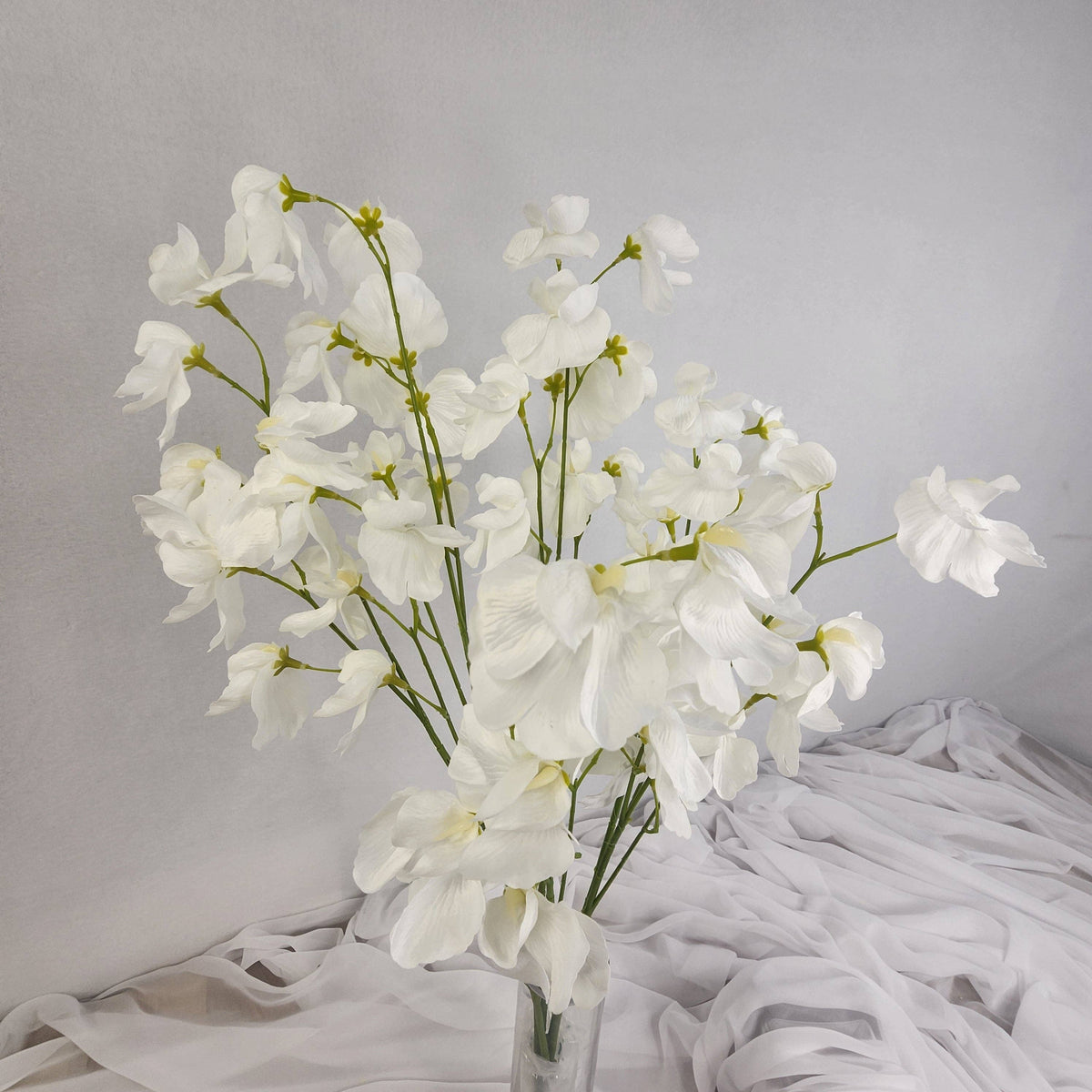 White Sweet Pea Spray- Realistic Artificial Flowers