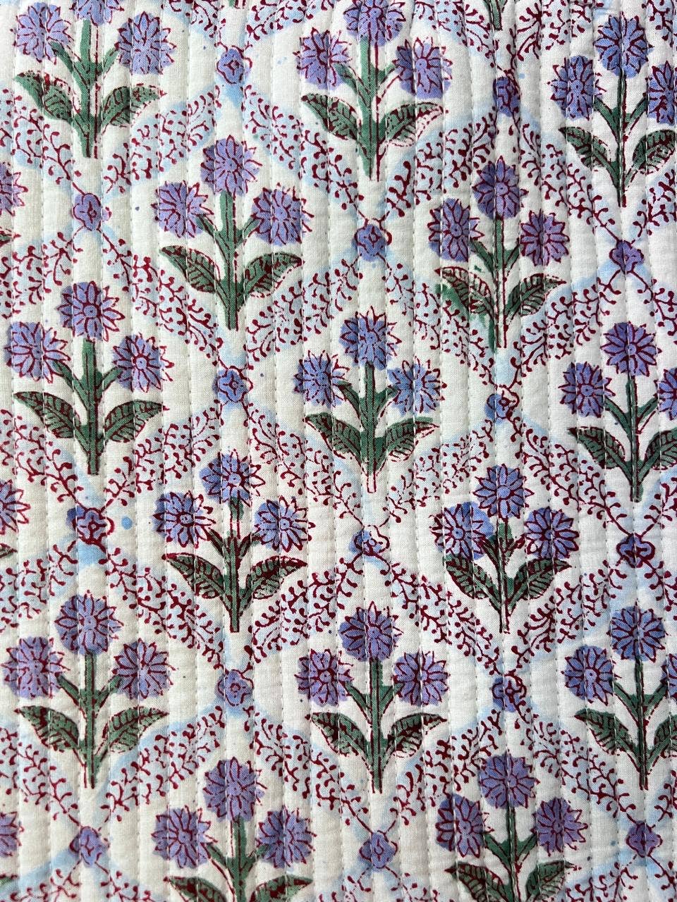 Quilted Laptop Bag - Blue & Mauve Floral