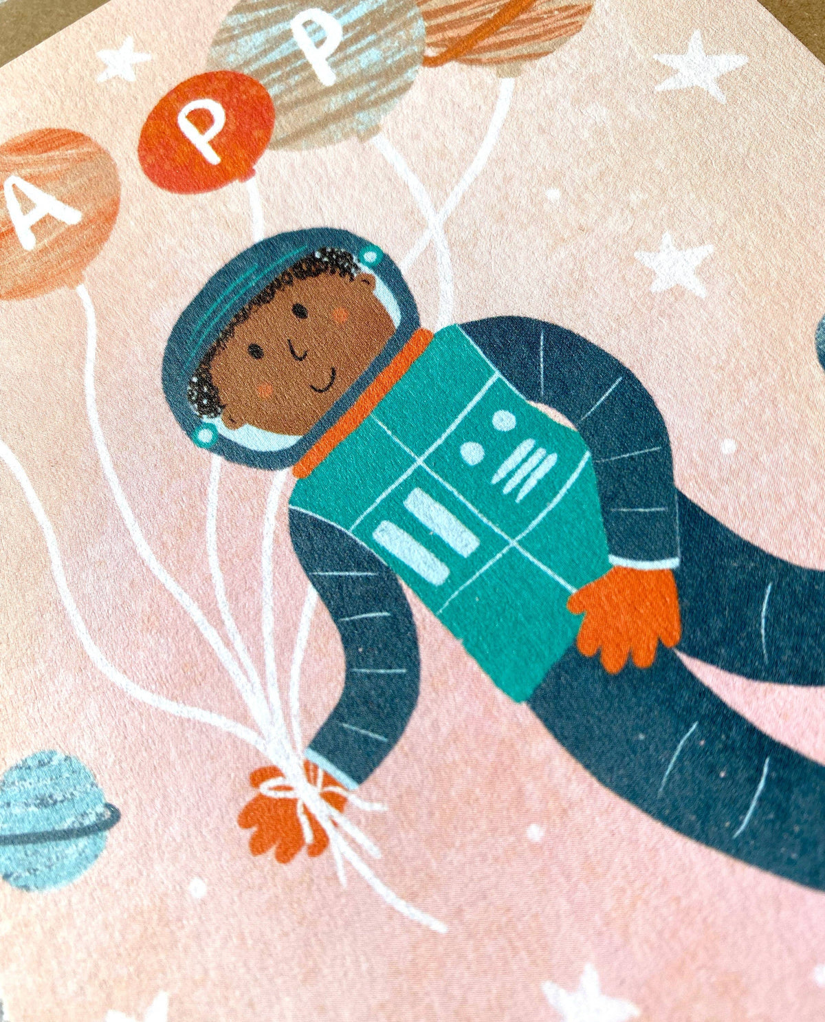 Astronaut Happy Birthday Card | Kids Space Greeting Card