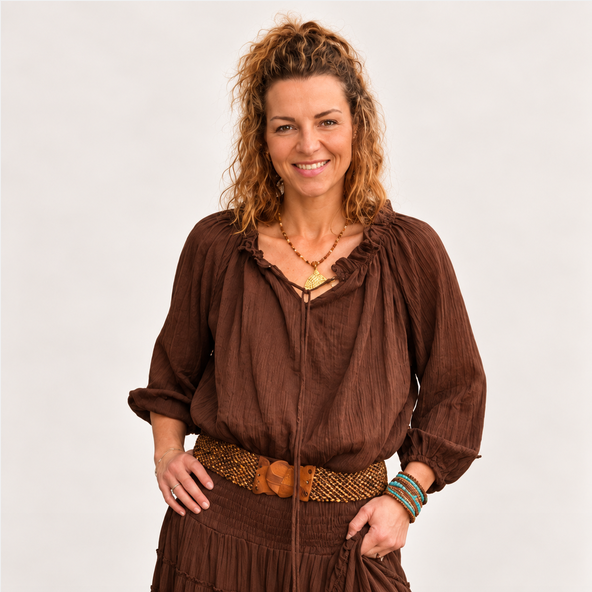 Boho Crinkle Peasant Top