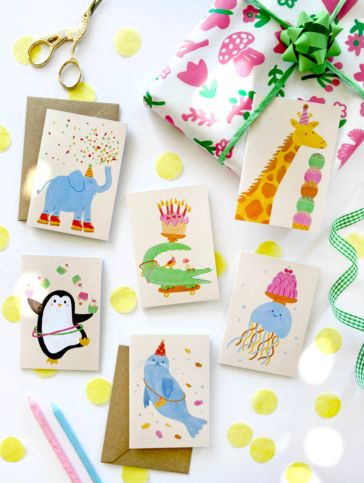 Giraffe Mini Card - Illustrated Cute Kids Birthday Fun