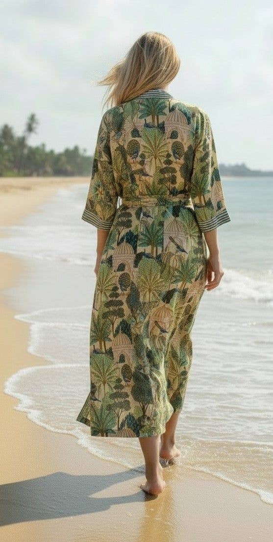 Jungle Design Cotton Kimono (Free Size)