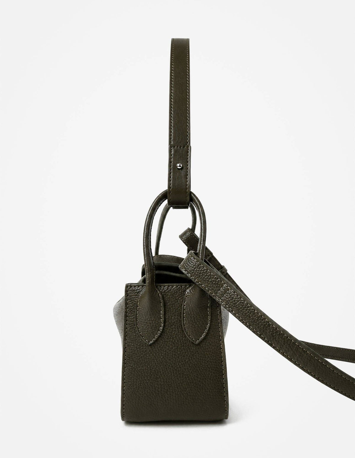 Jesselle Curve Shoulder Bag in Olive
