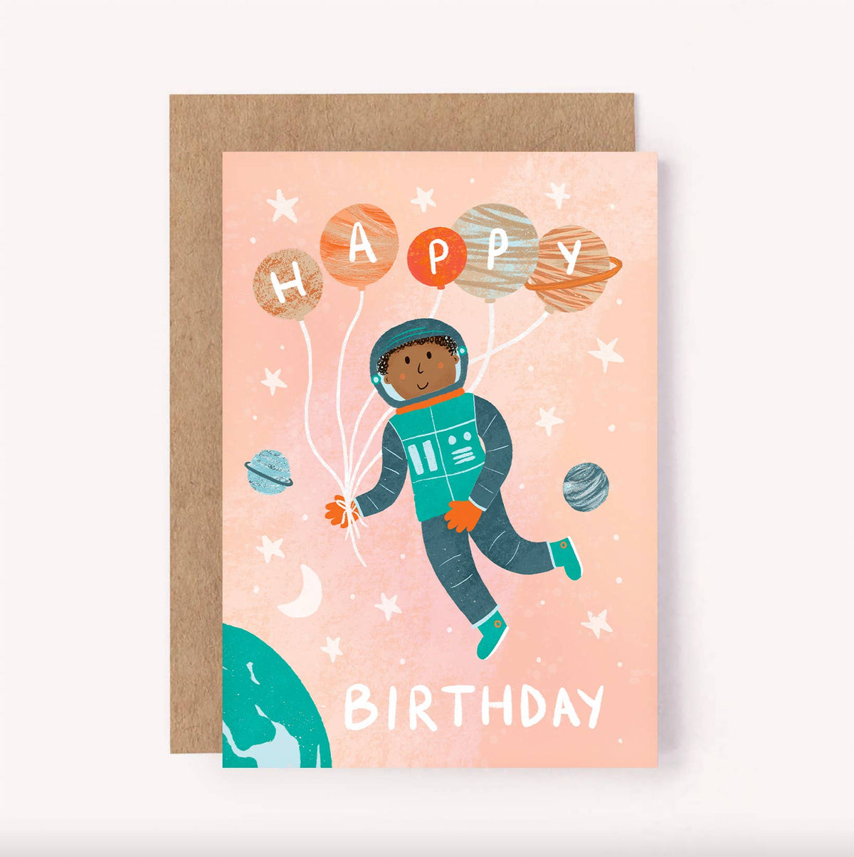 Astronaut Happy Birthday Card | Kids Space Greeting Card