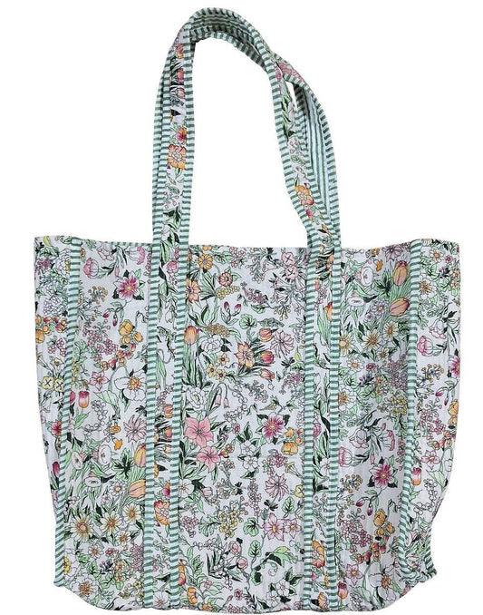Digital Liberty Print Bag with Kantha Stitching