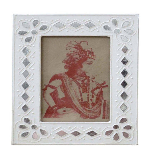 White Wooden Mirror Frame10x10/17x17cm