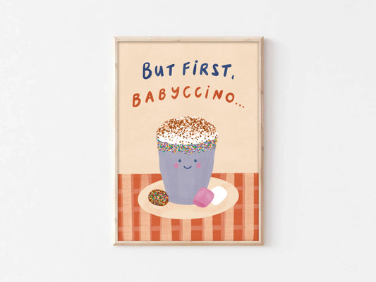Babyccino Print - Modern Kids Wall Art Decor Coffee Playroom