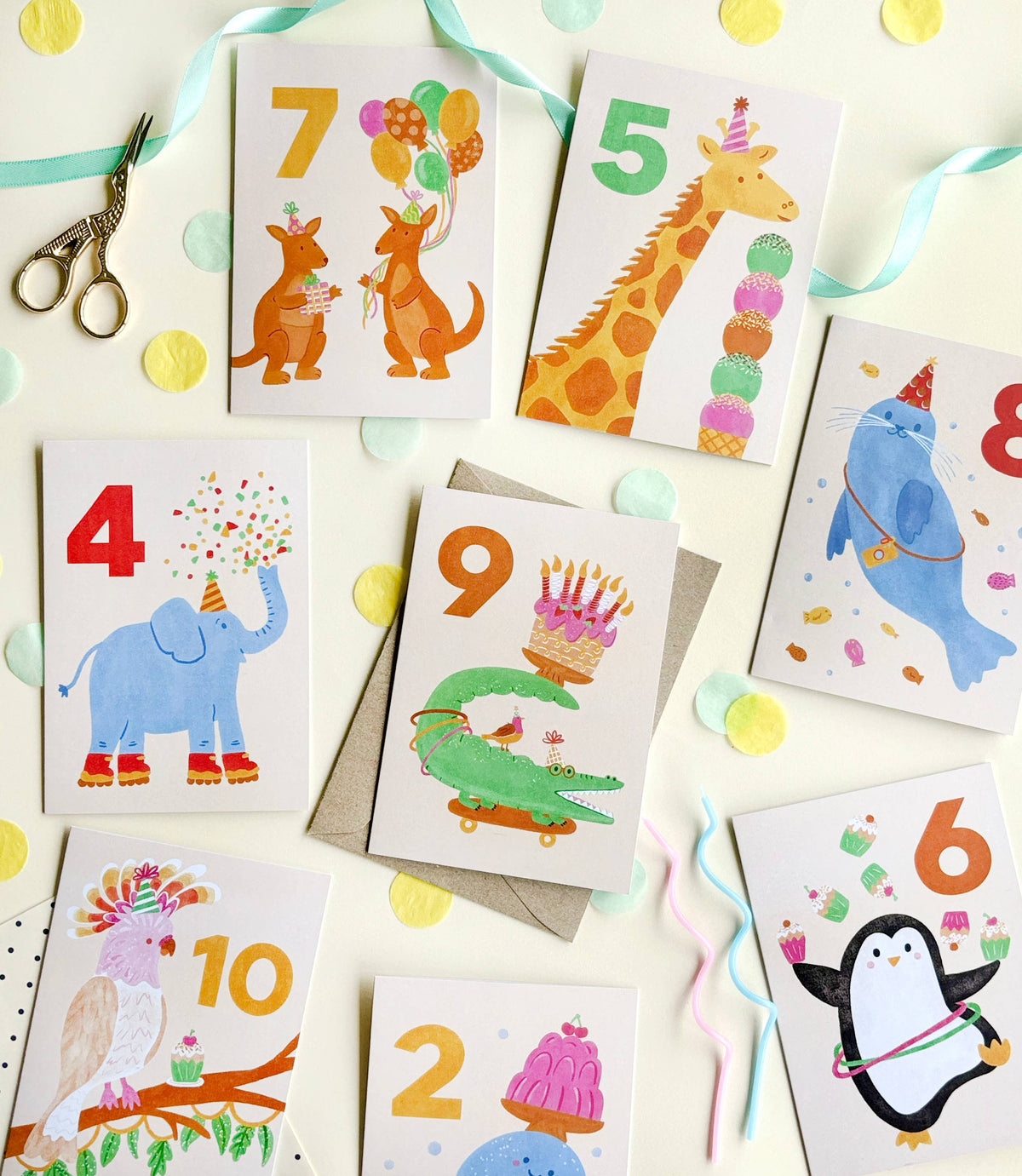 Age 7 Kangaroo Birthday Card - Kids Cute Milestone Australia