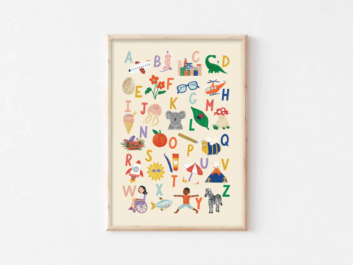 Alphabet Print - Modern Educational Kid's Wall Art