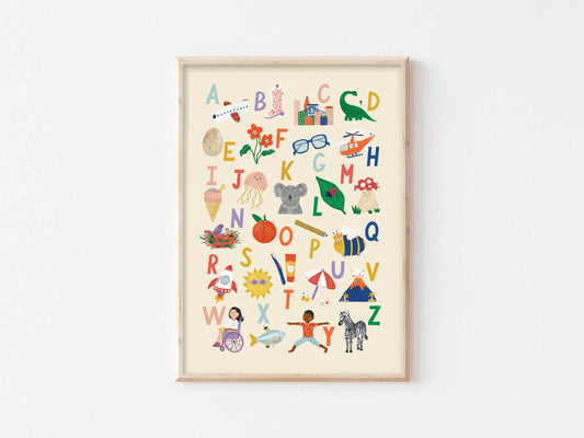 Alphabet Print - Modern Educational Kid's Wall Art