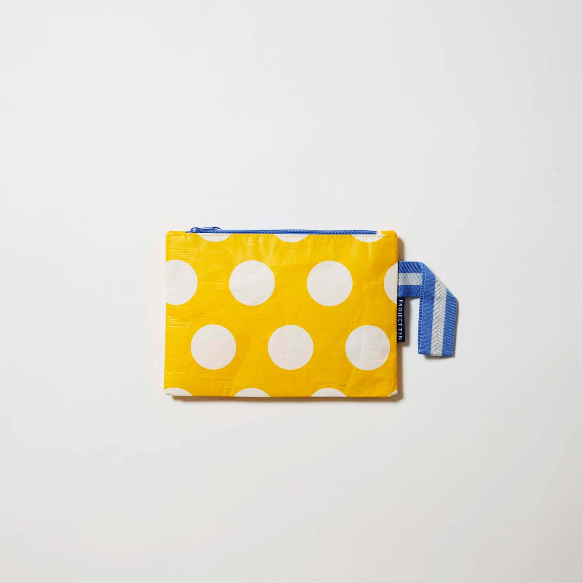 Mini Zip Pouch – Yellow Polka Dot