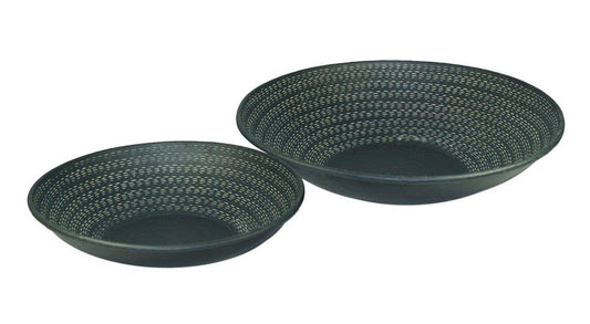 S/2 Black Onyx Bowls 33(W) X 7(H) CM  / 40(W) X 8 (H) CM