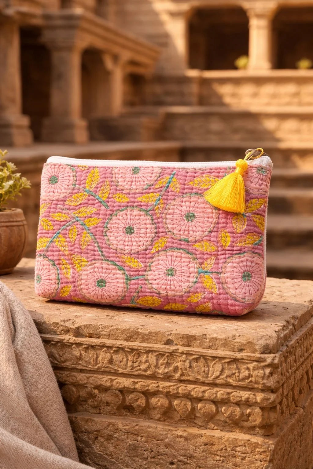Cotton Travel & Makeup Bag