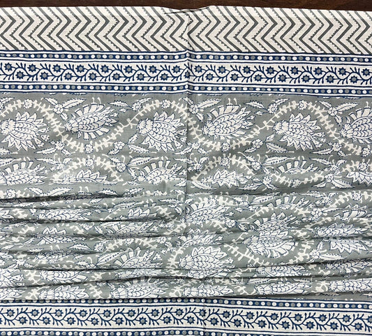 100% Cotton Sarong - Navy & Grey Floral