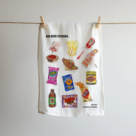Aussie Savoury Snacks Tea Towel